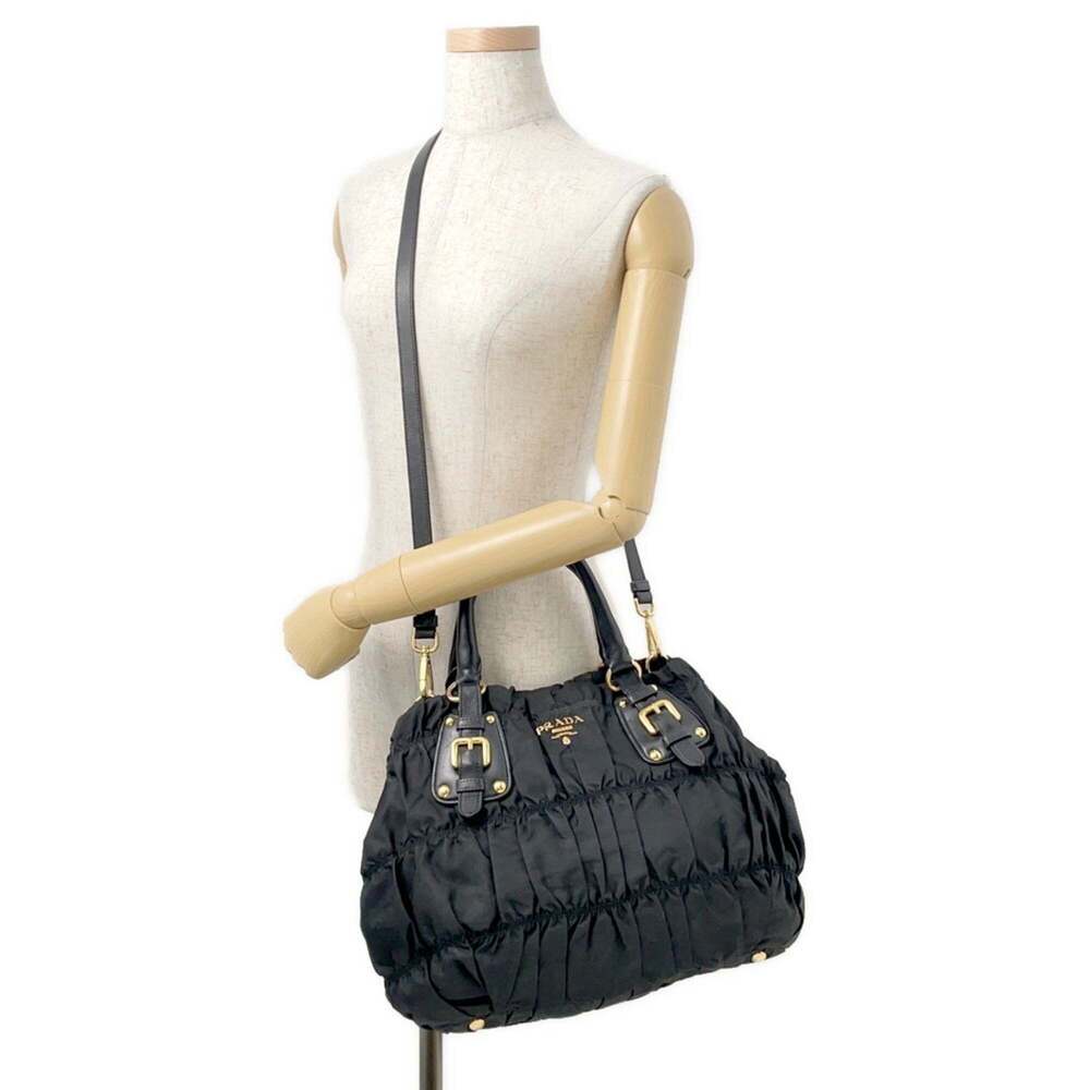 Prada Gathered Nylon Tote Bag BN2346 PRADA 2-Way Black - Picture 5 of 16
